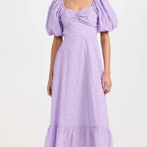 English Factory Floral Print Back Bow Puff Sleeve Dress - Picture 4 of 13